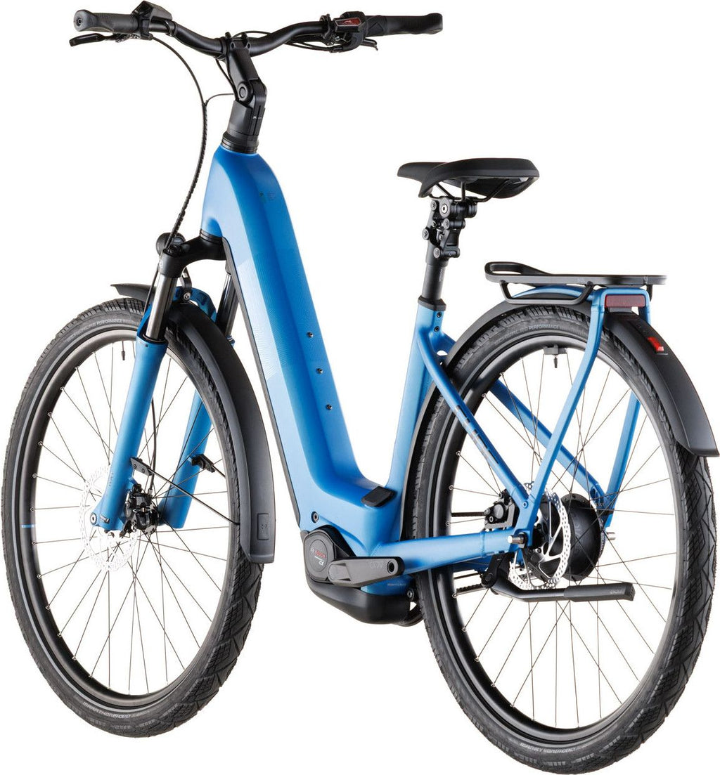 VTC Électrique Cube Kathmandu Hybrid Comfort Pro 800 Easy Entry Enviolo Trekking Courroie 800 Wh 700 mm Bleu Azure 2026