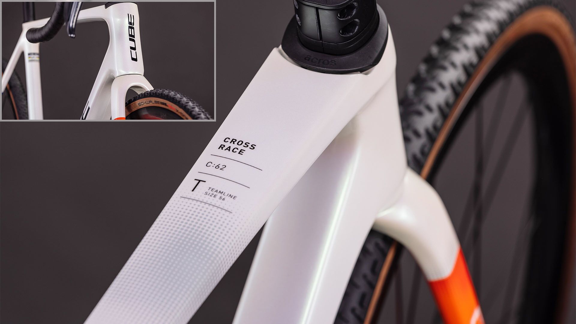 Vélo de Cyclocross Cube Cross Race C:62 SLX Shimano Ultegra Di2/GRX Di2 12V 700 mm Blanc Nacré Teamline 2026