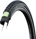 Pneu Schwalbe Green Marathon 584 mm TubeType Rigide Green Guard Addix Eco E-Bike E-25 Flancs Réfléchissants Noir