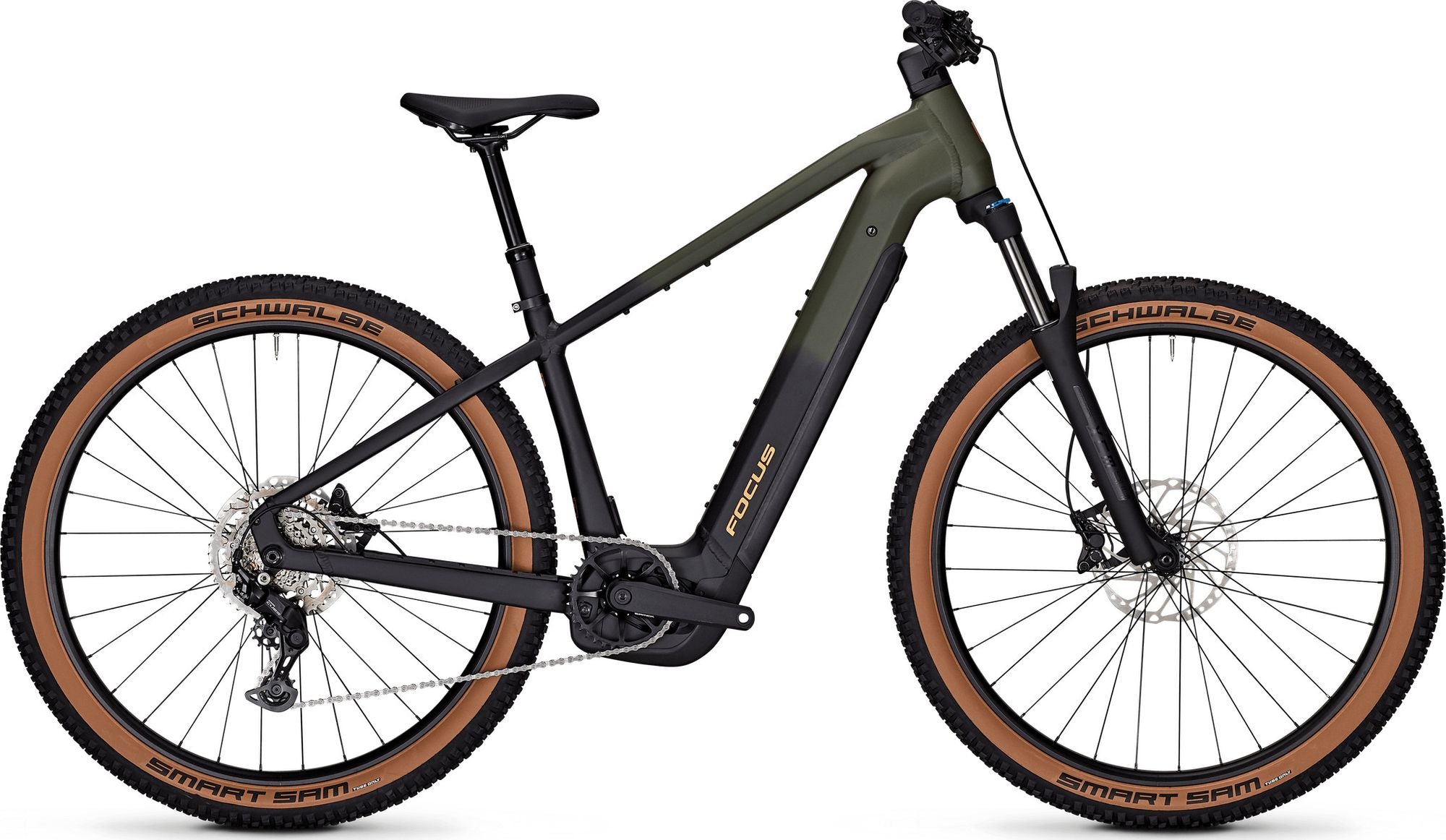 VTT Électrique Semi-Rigide Focus Jarifa² 6.7 X Shimano 9V 800Wh Bosch 120 Nm 29'' Kaki/Noir 2026