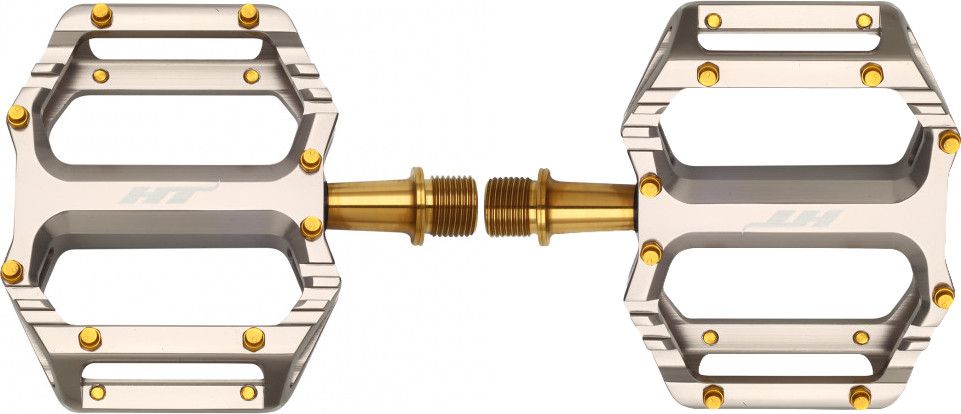 Paire de Pédales Plates HT Components AR09T Argent/Or