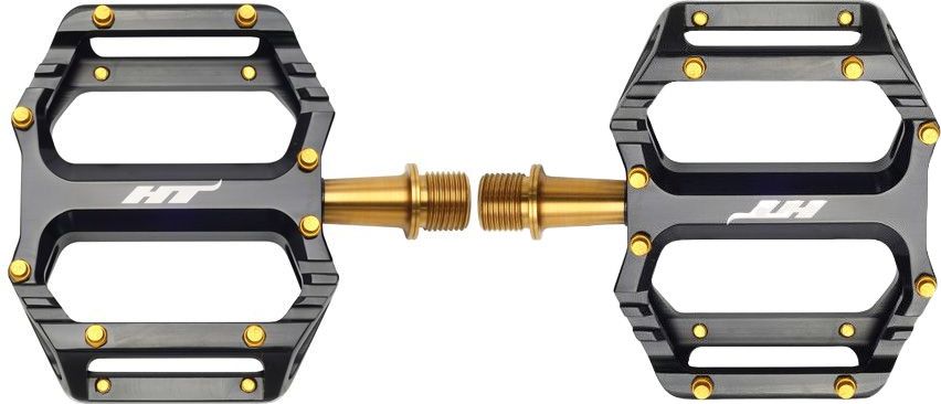 Paire de Pédales Plates HT Components AR09T Noir/Or