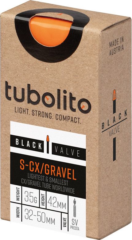 Chambre à Air Allégée Tubolito S-Tubo CX/Gravel-All 650b/700 mm Presta 42 mm (Valve Noire)
