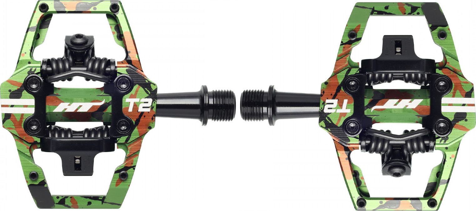 Pédales Automatiques HT Components T2 Camo Vert