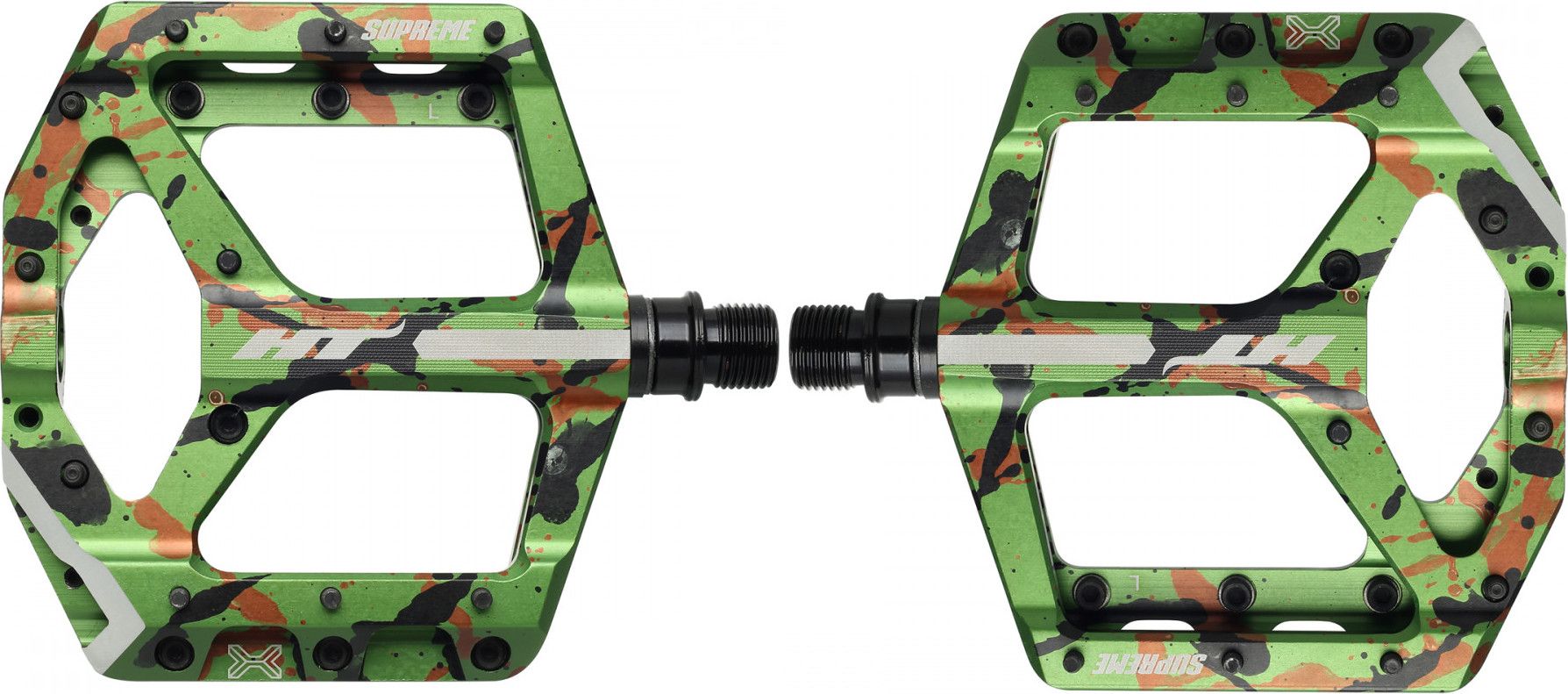 Paire de Pédales Plates HT Components Supreme ANS10 Camo Vert
