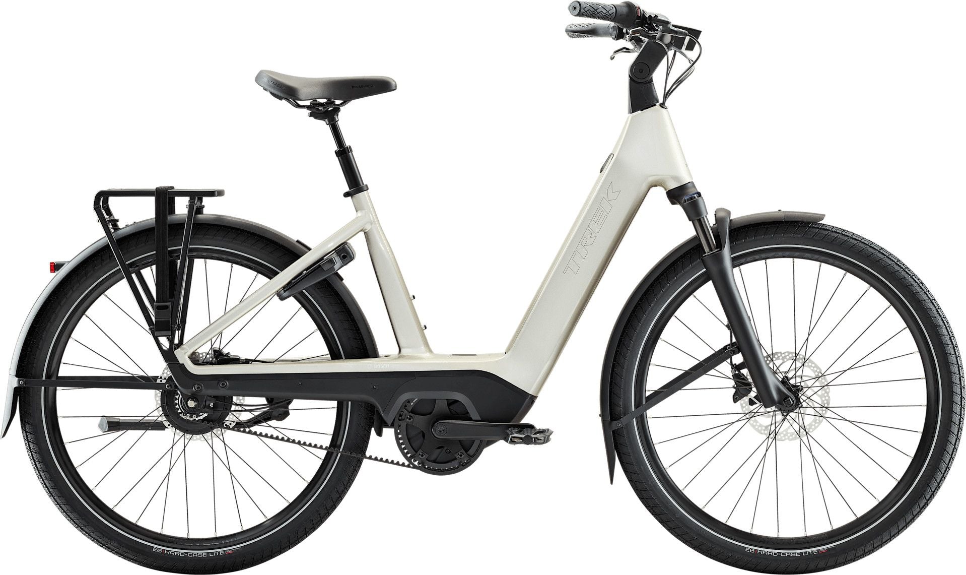 Vélo de Ville Électrique Trek Charter+ 4 Lowstep Enviolo 540Wh 700 mm Blanc 2026