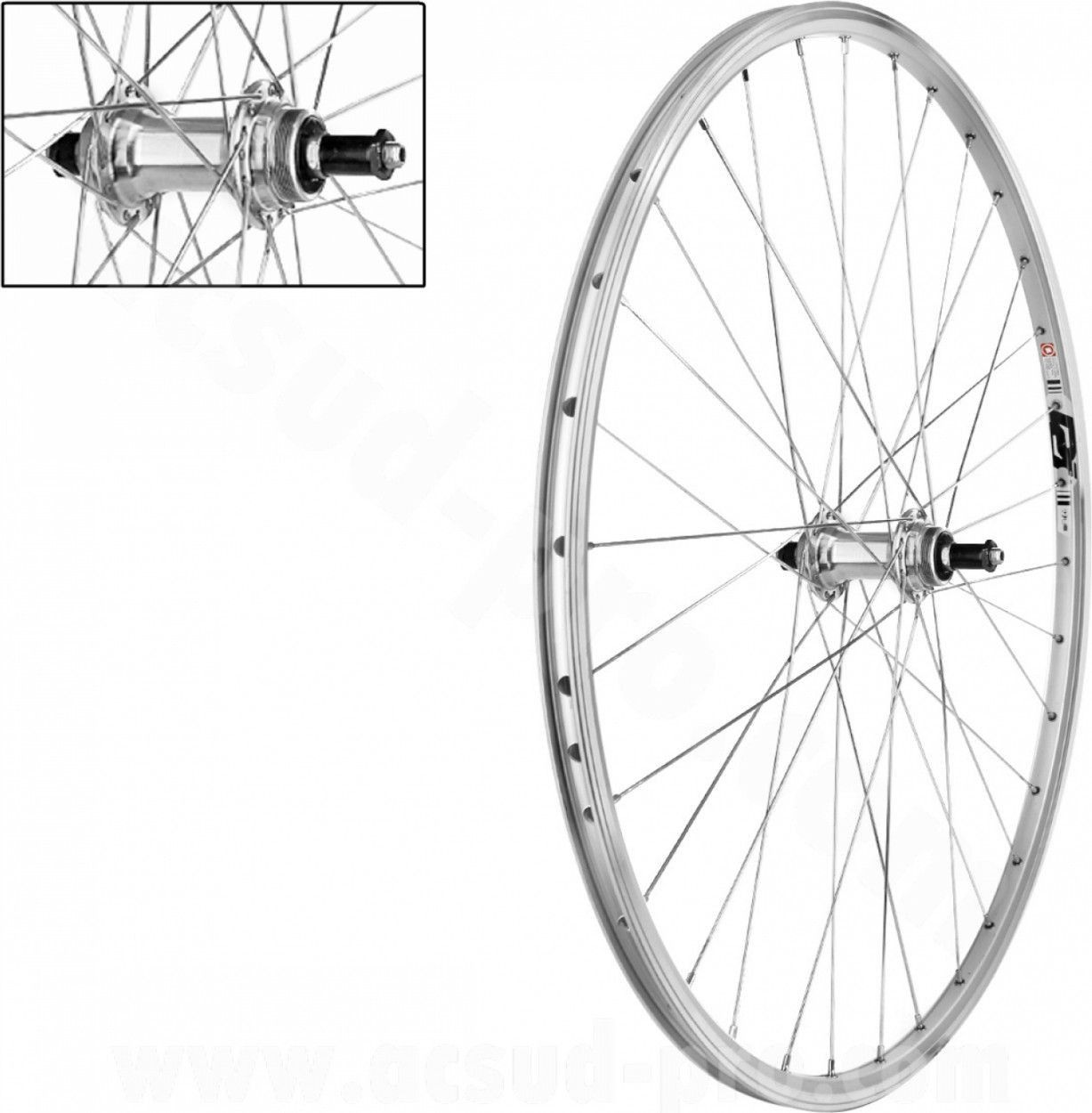 Roue arrière vélo course - 700 - double paroi - freins à patin