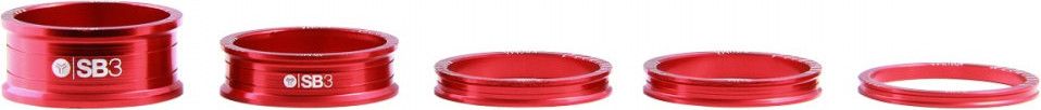 Lot de 5 Entretoises de Direction SB3 Kroma 1''1/8 Rouge