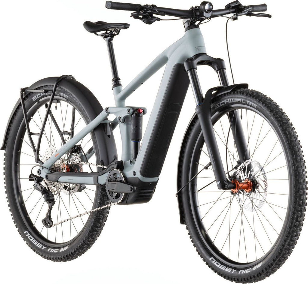 VTT Électrique Tout-Suspendu Cube Stereo Hybrid One44 Pro 800 FE Shimano 12V 800 Wh Bosch 120 Nm 29'' Bleu Gris Vulcan 2026