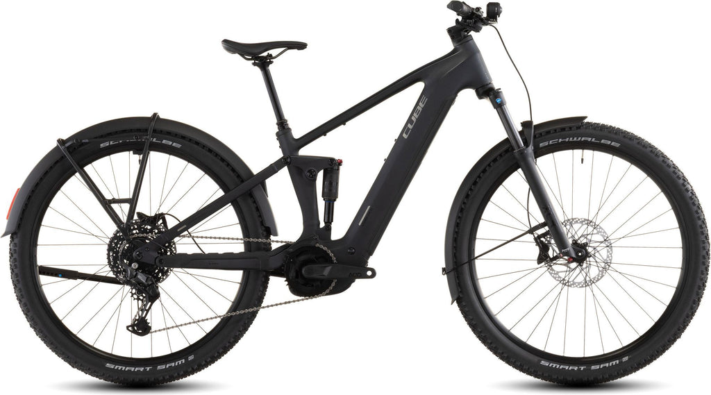 VTT Électrique Tout-Suspendu Cube Stereo Hybrid One22 Pro 600 FE Shimano 10V 600 Wh Bosch 120 Nm 29'' Noir Bleu Night 2026