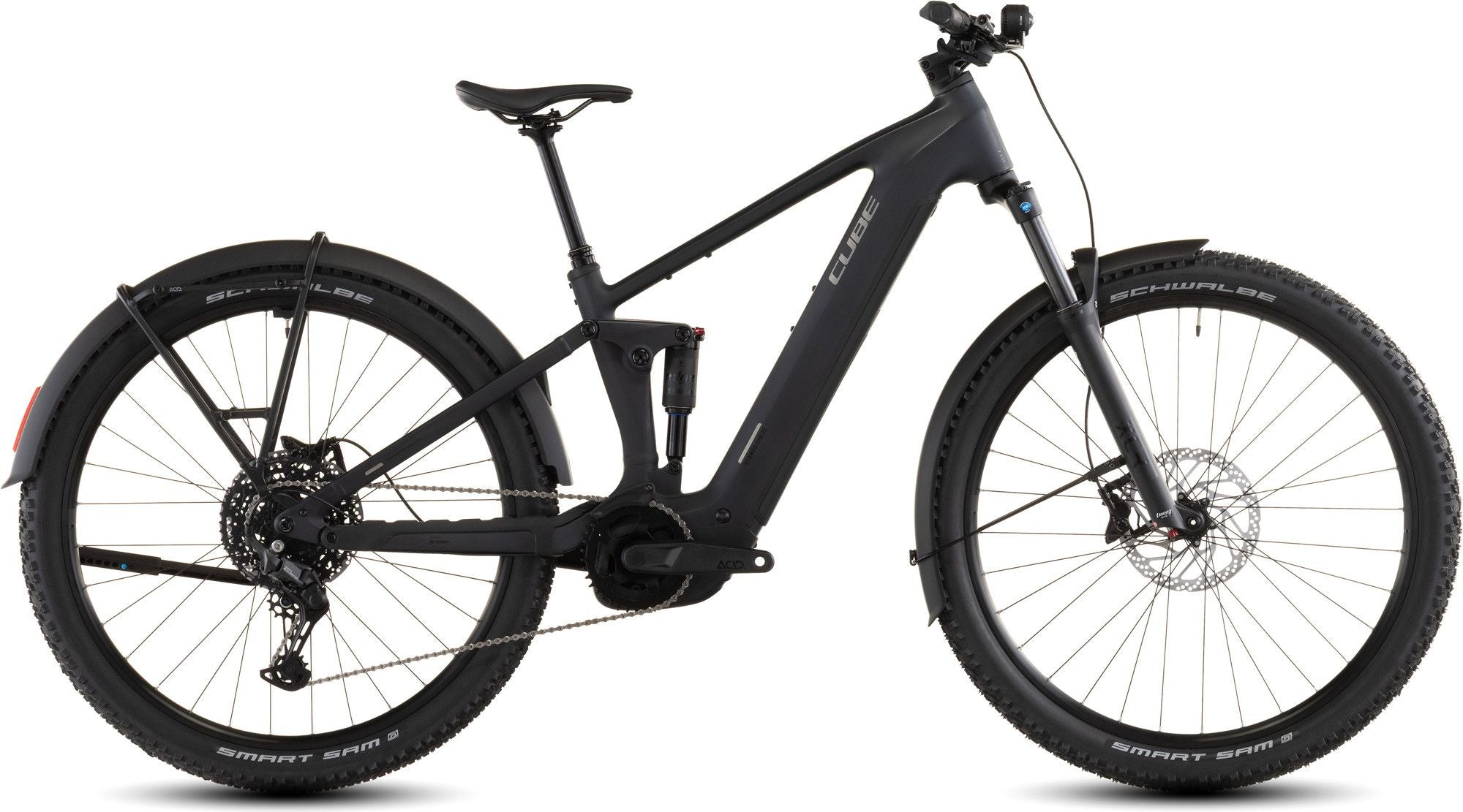 VTT Électrique Tout-Suspendu Cube Stereo Hybrid One22 Pro 600 FE Shimano 10V 600 Wh Bosch 120 Nm 29'' Noir Bleu Night 2026