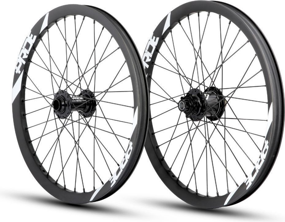 Paire de Roues Carbone Pride Wave Mat Blanc Matrix 20/15mm Noir