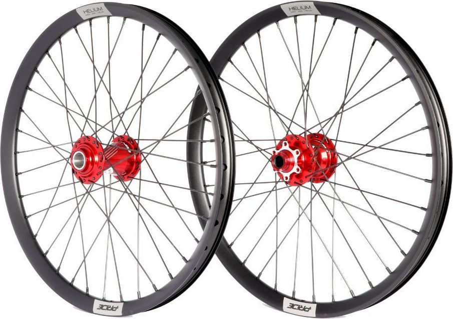 Paire de Roues Alu Disque Helium Pride Control V2 20/15mm Rouge