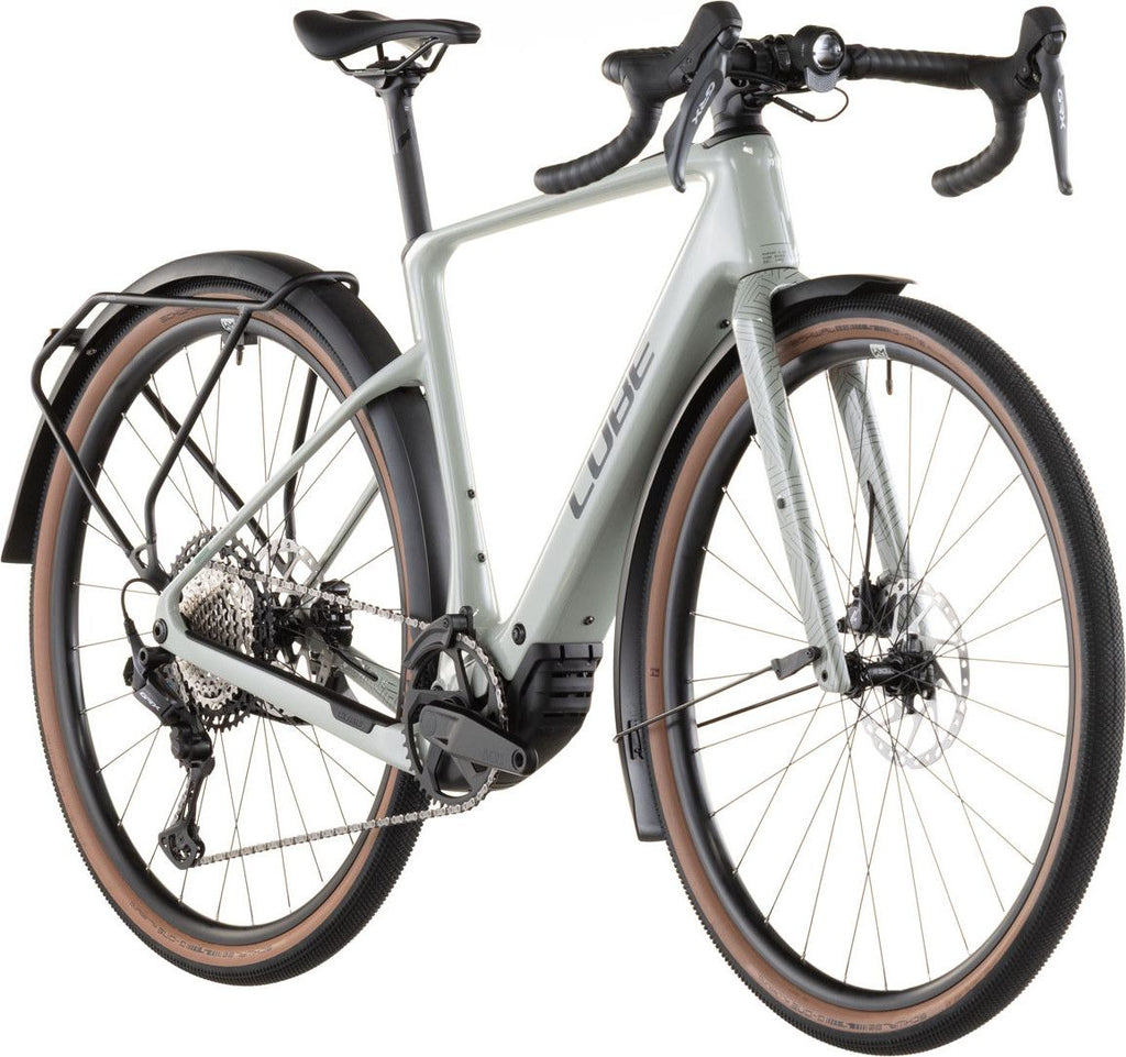 Vélo de Gravel Électrique Cube Nuroad Hybrid C:62 Race 400X FE Shimano GRX 12V 400 Wh 700 mm Vert Beige Reed 2026