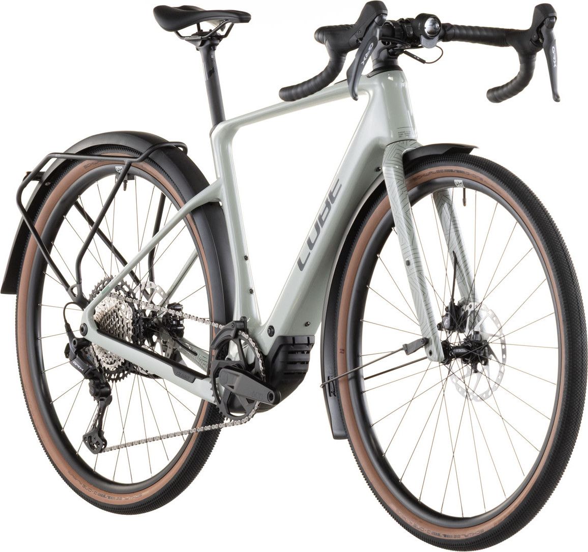 Vélo de Gravel Électrique Cube Nuroad Hybrid C:62 Race 400X FE Shimano GRX 12V 400 Wh 700 mm Vert Beige Reed 2026