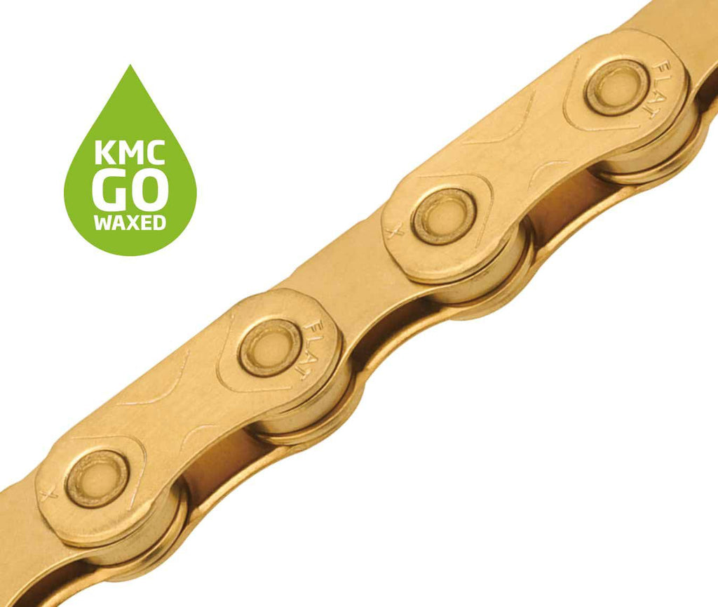 Chaîne KMC X Flat Waxed Flattop 12/13V Or Ti-N