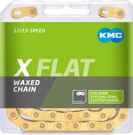 Chaîne KMC X Flat Waxed Flattop 12/13V Or Ti-N