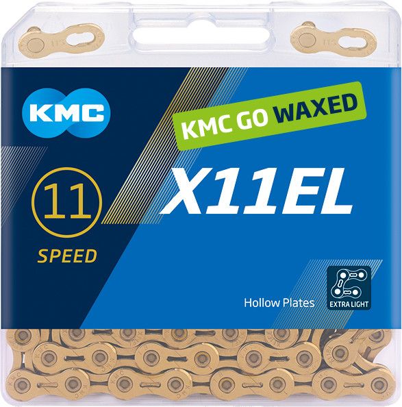 Chaîne KMC X11EL Waxed 11V Or Ti-N