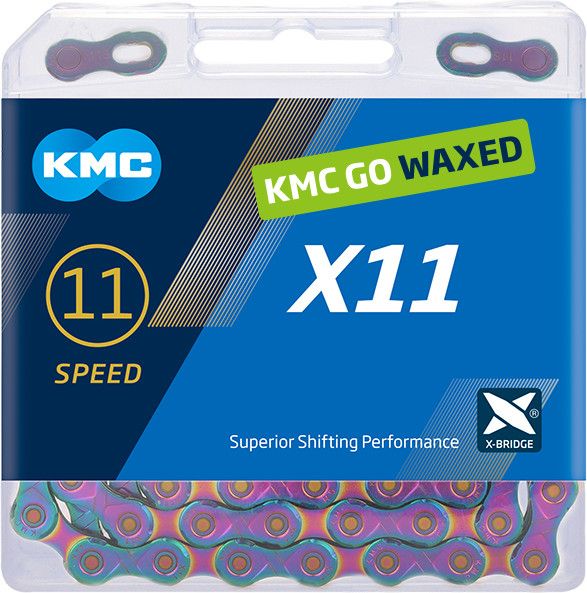 Chaîne KMC X11 Waxed 11V Bleu Violet Aurora