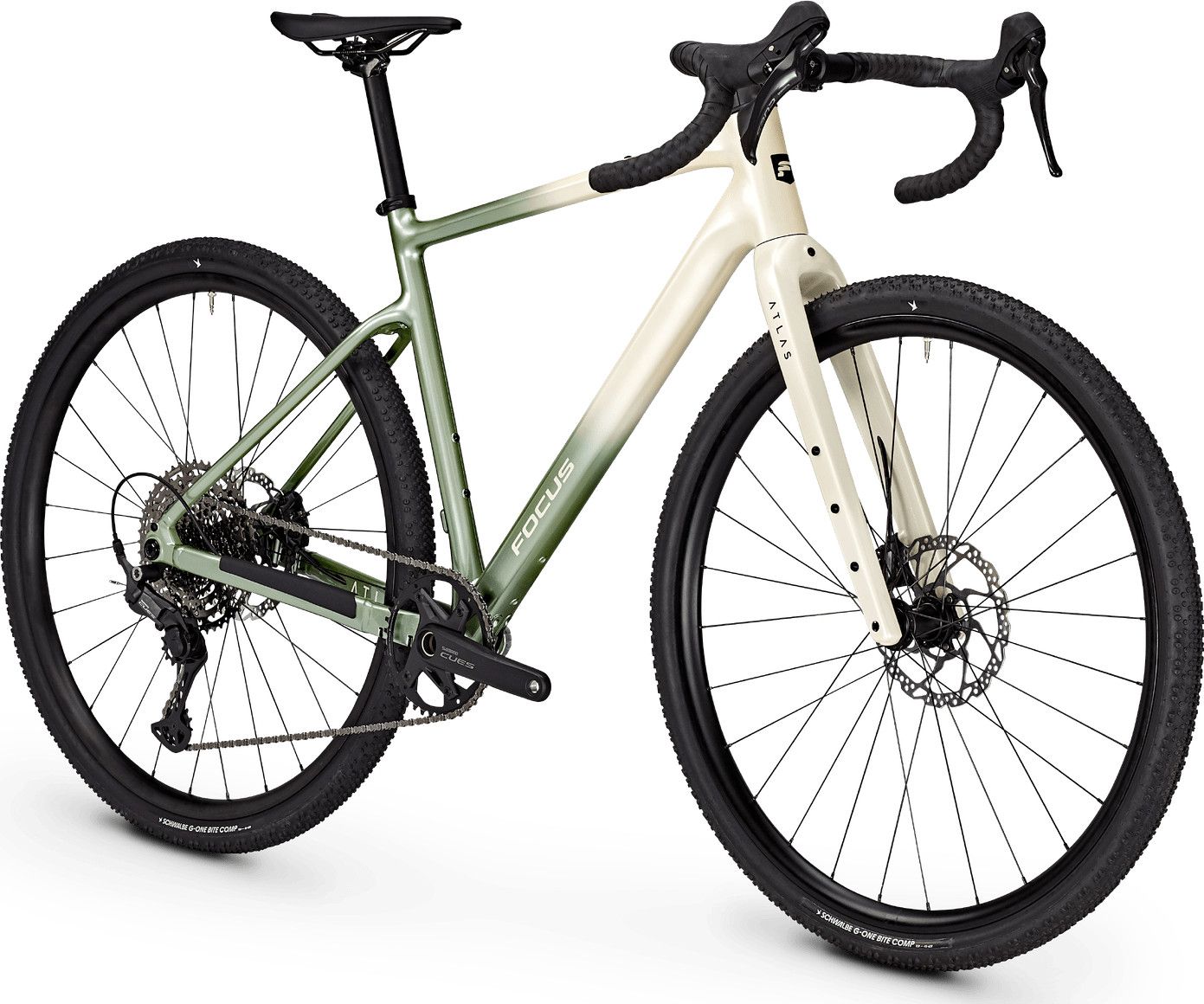 Vélo de Gravel Focus Atlas 6.7 Shimano Cues 11V 700 mm Beige/Vert 2026
