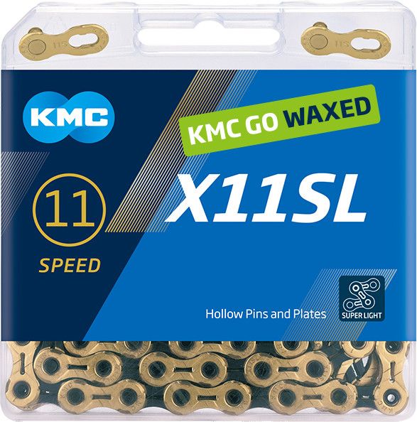 Chaîne KMC X11SL Waxed 11V Or Ti-N Noir