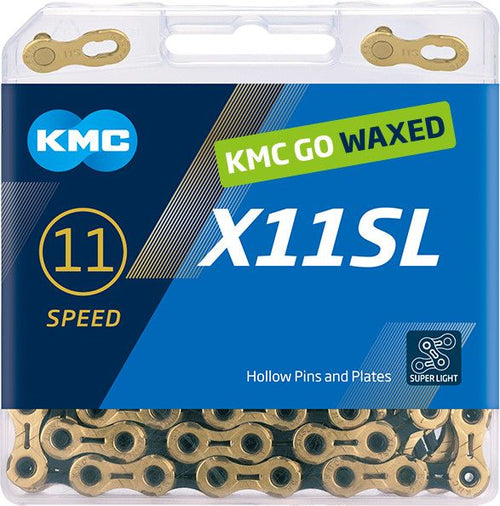Chaîne KMC X11SL Waxed 11V Or Ti-N Noir
