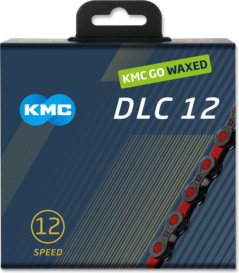 Chaîne KMC DLC12 Waxed 12V Noir Rouge