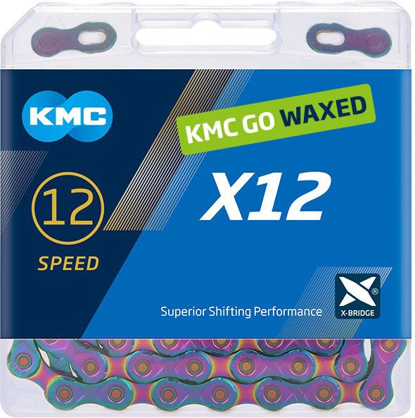 Chaîne KMC X12 Waxed 12V Bleu Violet Aurora
