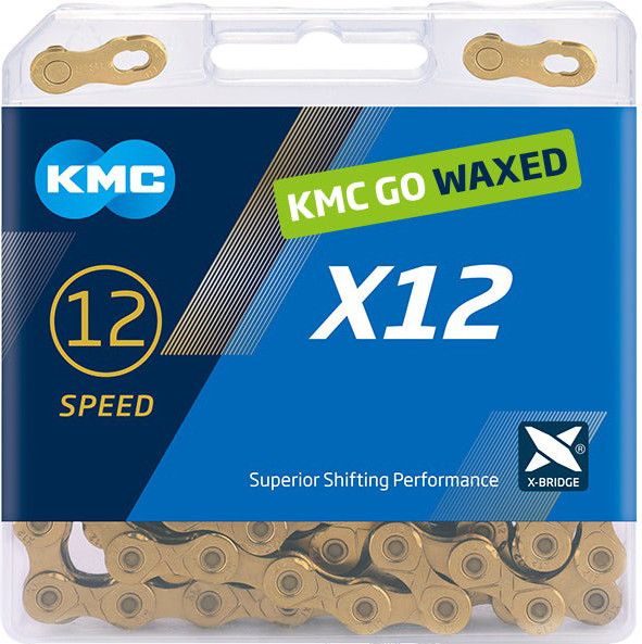 Chaîne KMC X12 Waxed 12V Or Ti-N