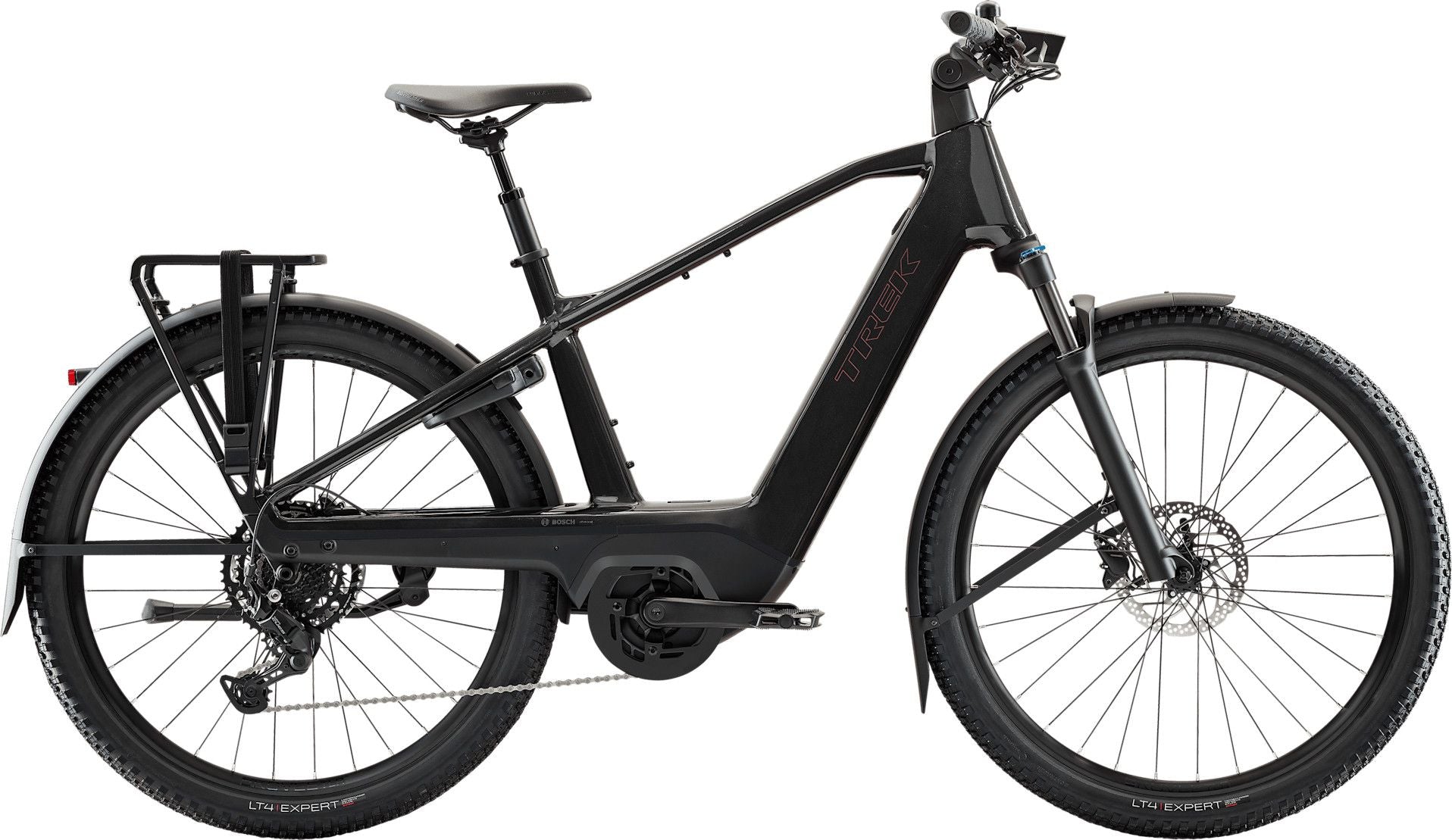 Vélo de Ville Électrique Trek Charter+ 4 Trail Shimano Cues 9V 540Wh 700 mm Noir 2026