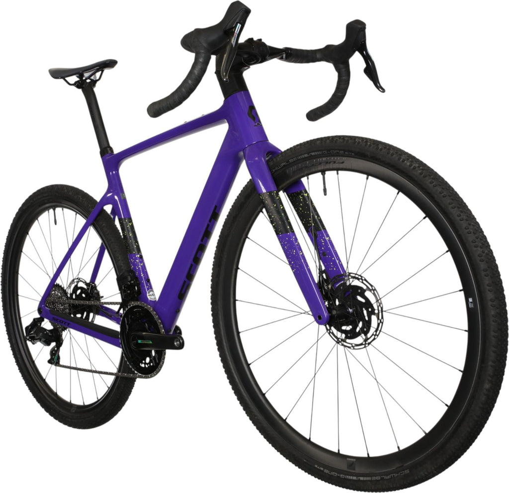 Vélo Scott Addict Gravel 10 Sram Force eTap AXS 12V 700 mm Violet 2024 T.S 164/174cm - Produit Reconditionné