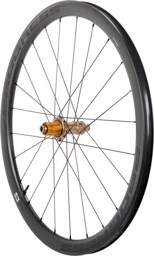 Paire de roues Progress Aero 38 Disc Noir/Light Bronze | 12x100/12x142 | Center Lock