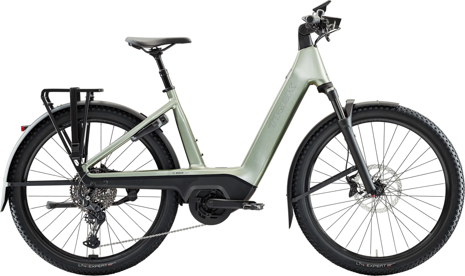 Vélo de Ville Électrique Trek Charter+ 4 Trail Shimano Cues 9V 800Wh 700 mm Vert 2026