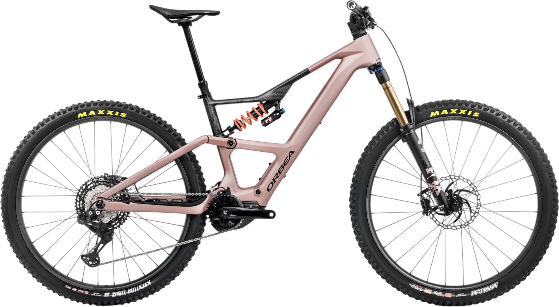 VTT Électrique Tout-Suspendu Orbea Rise LT M-Team 12V 420 Wh Shimano 85 Nm 29'' Rose Desert 2025