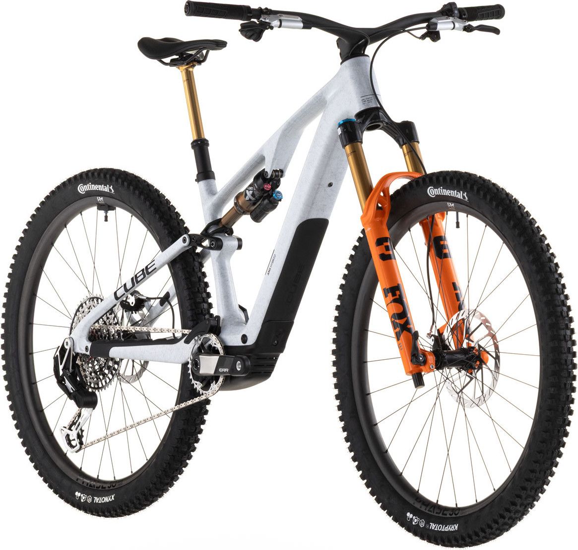 VTT Électrique Tout-Suspendu Cube AMS Hybrid One44 C:68X Super TM 400X Sram 12V 400 Wh Bosch 60 Nm 29'' Gris Fog Fibre 2026