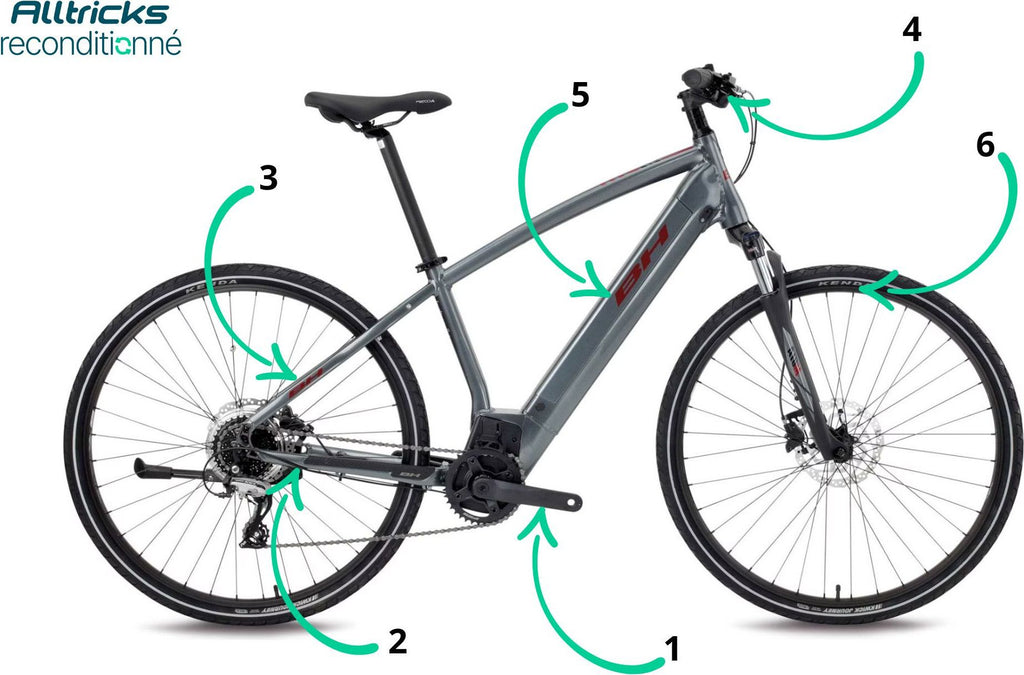 VTC Électrique BH Atom Cross Shimano Acera 8V 500 Wh 700 mm Gris Plata T.M 165/177cm - Produit Reconditionné
