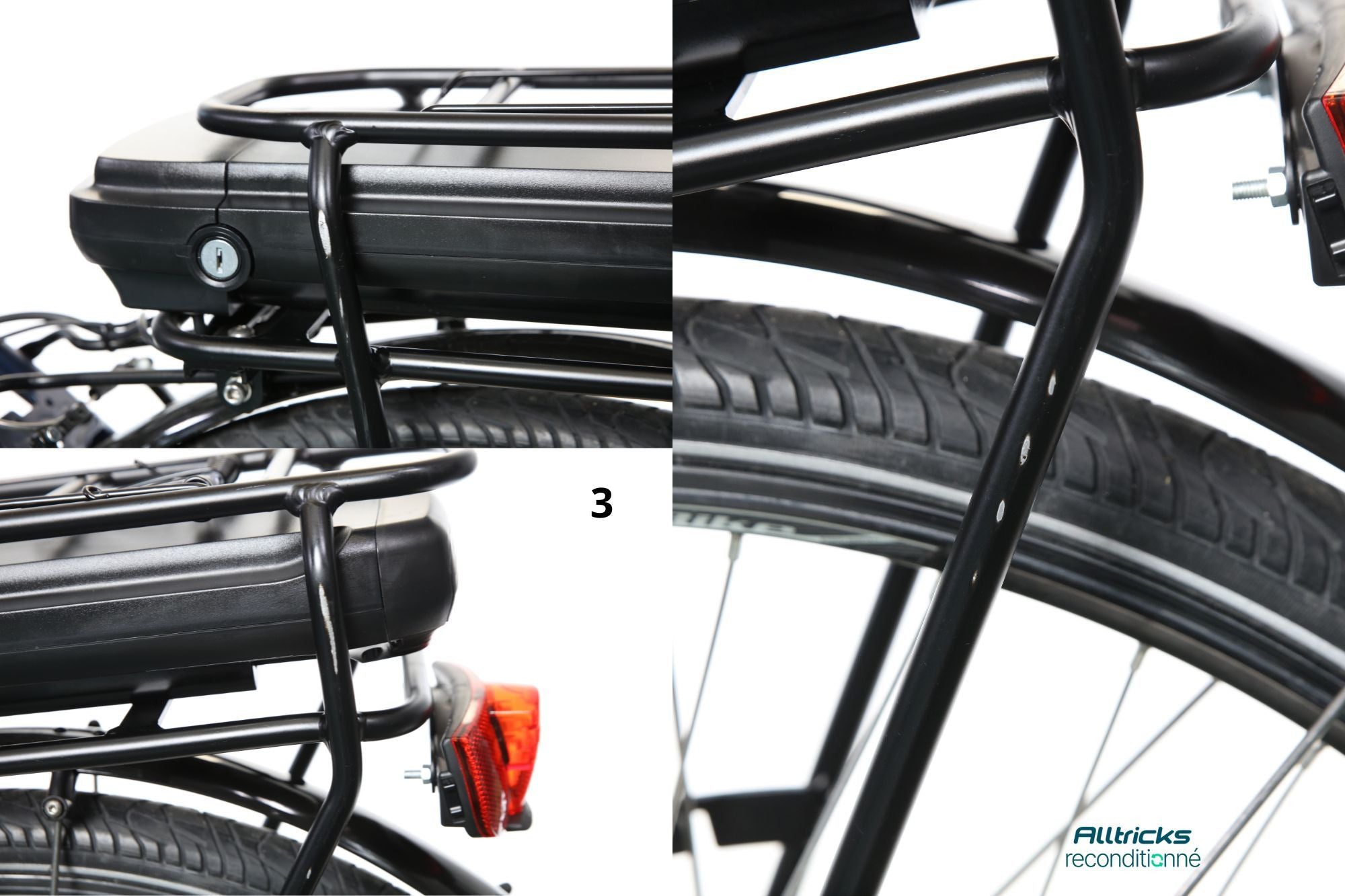 Vélo de Ville Électrique Mixte Bicyklet Claude Shimano Tourney 7V 500 Wh 700 mm Bleu Nuit Mat Marron T.48 167/185cm - Produit Reconditionné