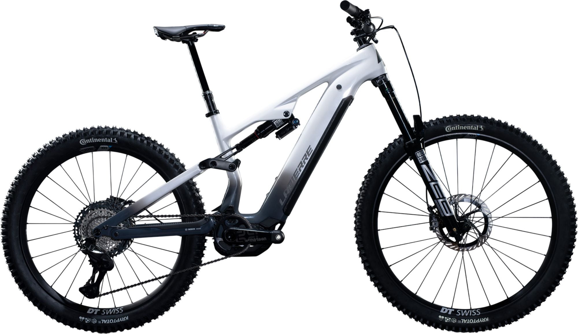 VTT Électrique Tout-Suspendu Lapierre Overvolt AM CF 10.8 Shimano 12V 800Wh Bosch 120 Nm MX (29/27.5'') Blanc/Gris2026