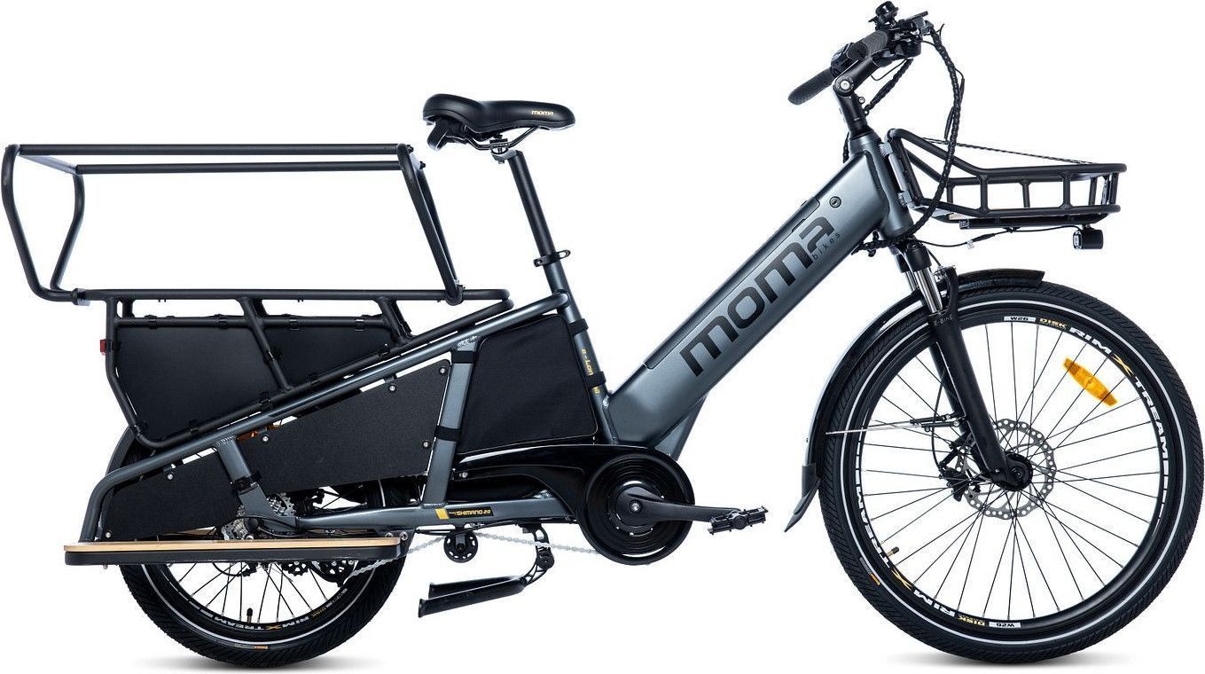 Cargobike Électrique, E-Long Tail, Aluminium, SHIMANO ALTUS 7v, Autonomie jusqu'a 90km, Baterrie 48V 13Ah