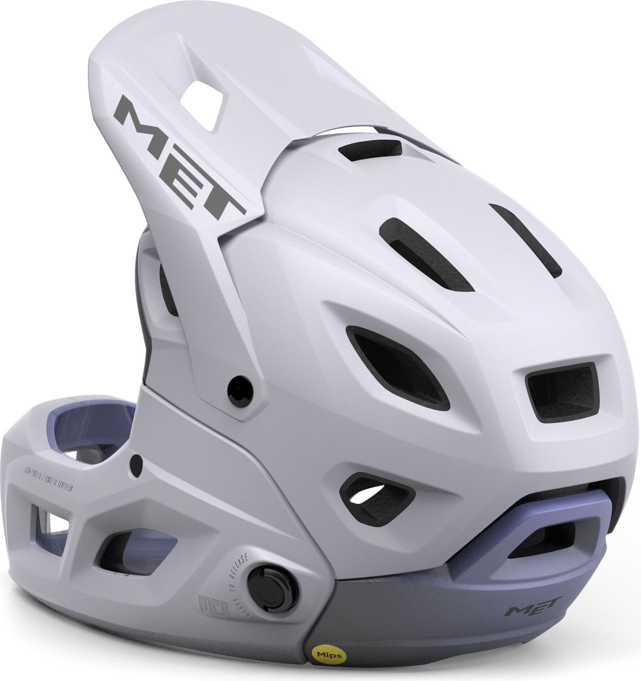 Casque avec Mentonnière Amovible Met Parachute MCR Mips Lila Mat