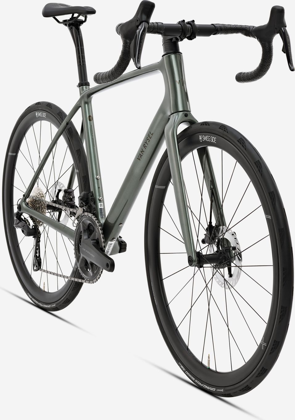 Vélo de Route Van Rysel EDR CF Ultra Shimano Ultegra Di2 12V 700mm Vert Kaki