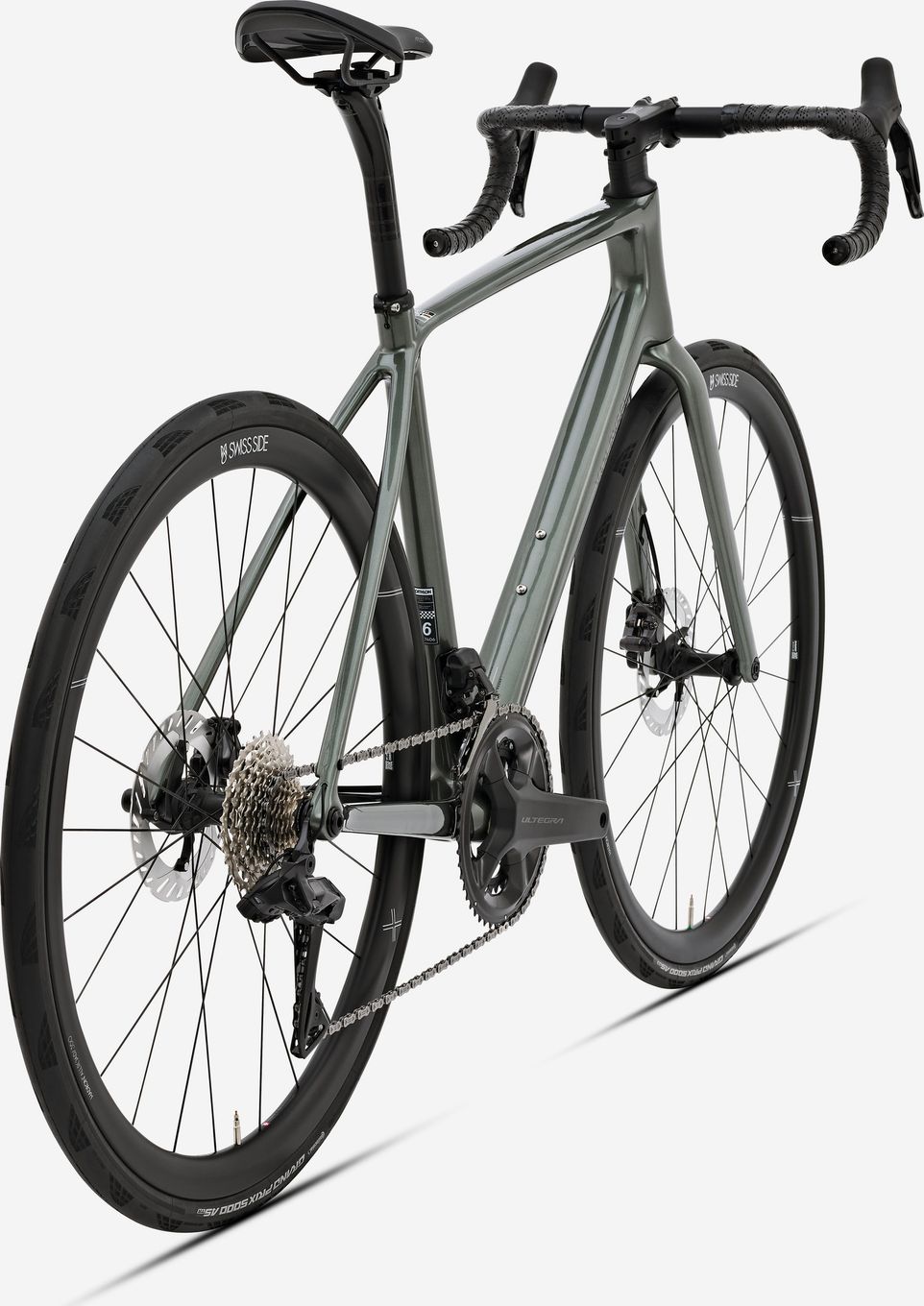 Vélo de Route Van Rysel EDR CF Ultra Shimano Ultegra Di2 12V 700mm Vert Kaki