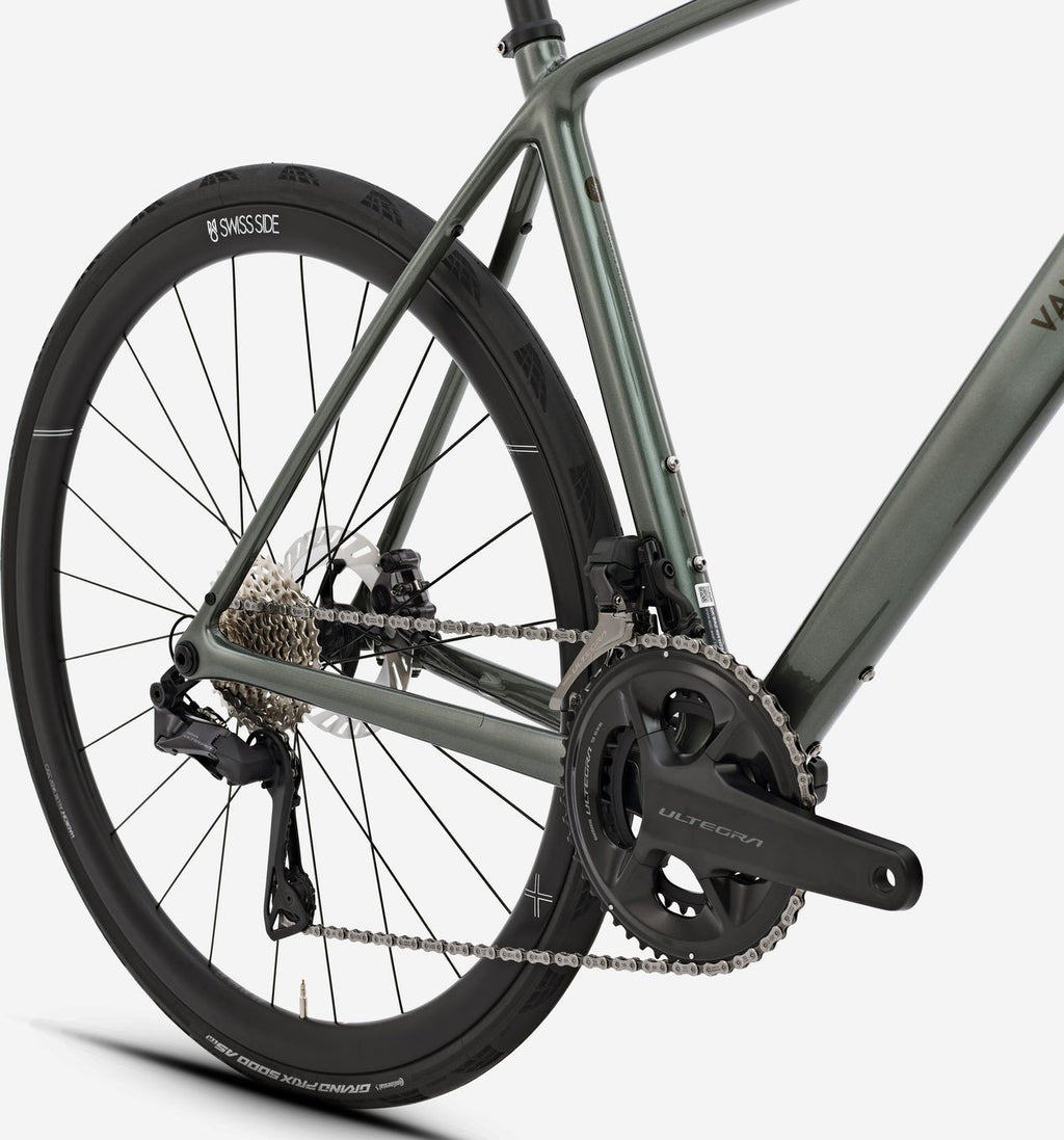 Vélo de Route Van Rysel EDR CF Ultra Shimano Ultegra Di2 12V 700mm Vert Kaki