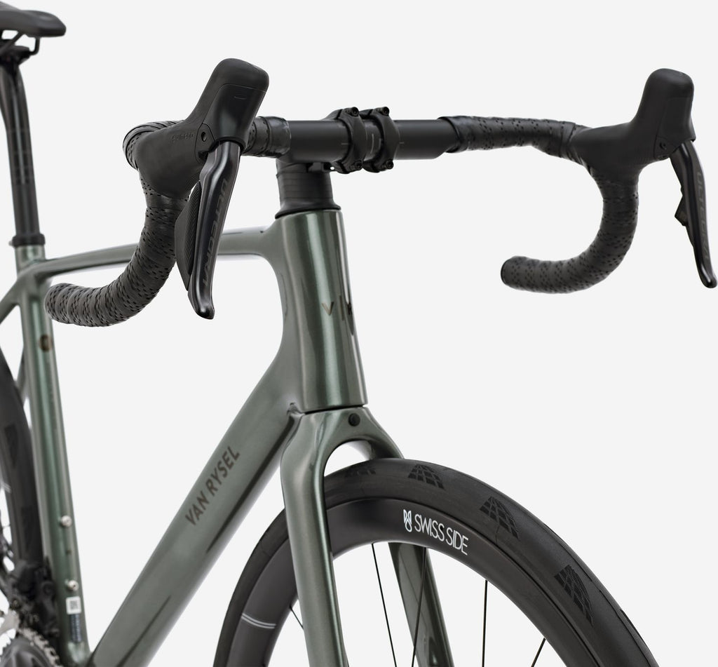 Vélo de Route Van Rysel EDR CF Ultra Shimano Ultegra Di2 12V 700mm Vert Kaki