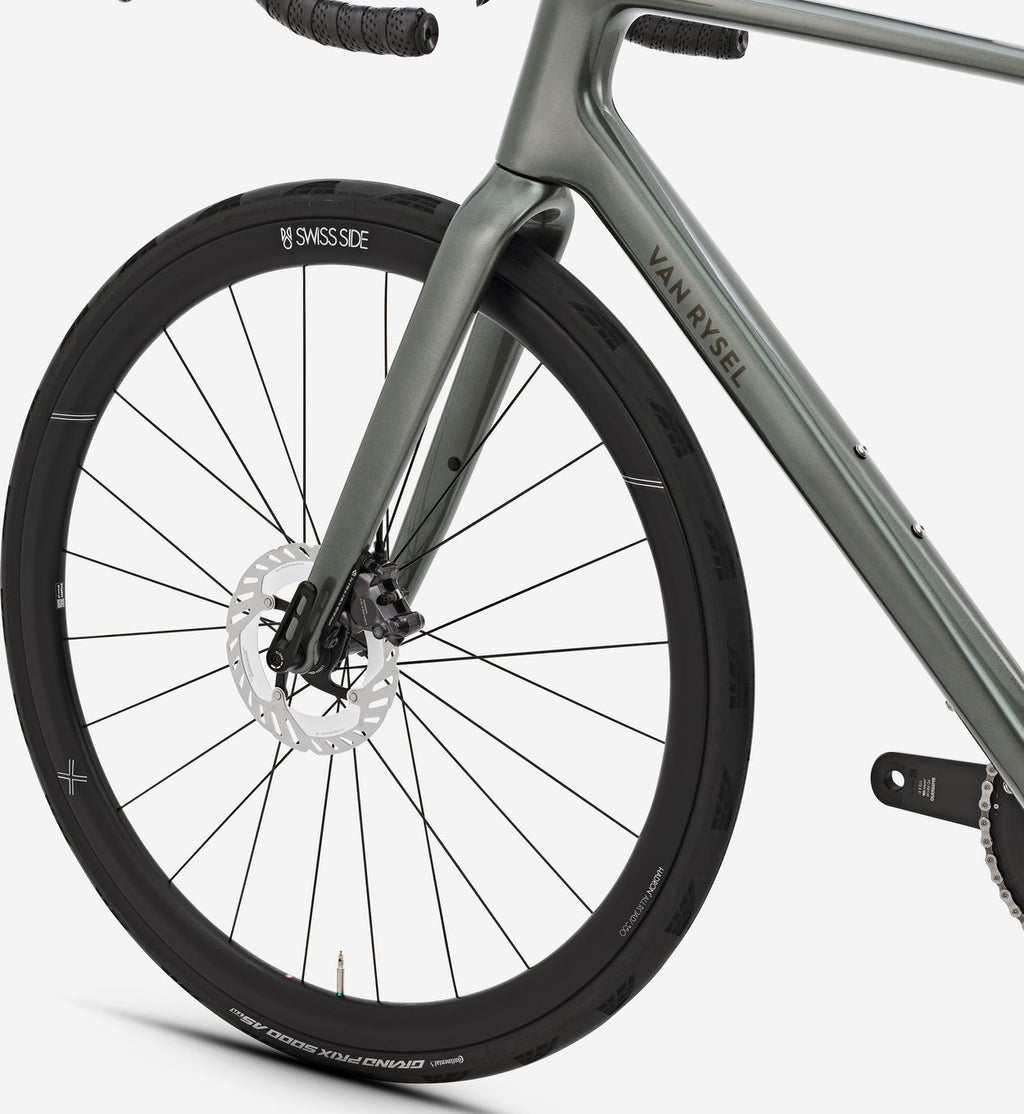 Vélo de Route Van Rysel EDR CF Ultra Shimano Ultegra Di2 12V 700mm Vert Kaki