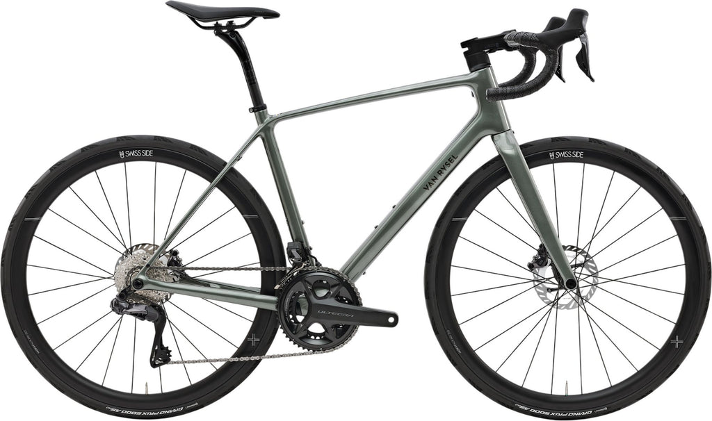 Vélo de Route Van Rysel EDR CF Ultra Shimano Ultegra Di2 12V 700mm Vert Kaki