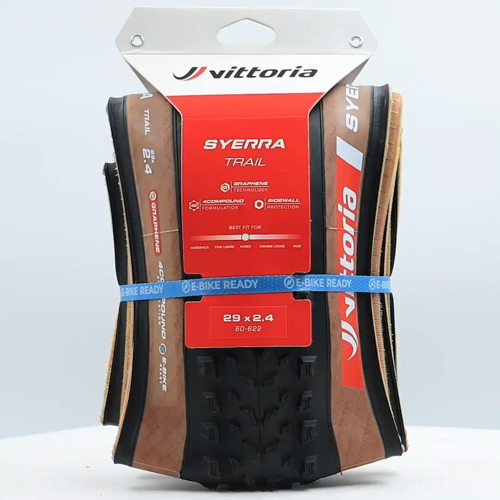 Pneu VTT Vittoria Syerra Trail 29'' Tubeless Ready Souple Anti-Puncture Belt Graphene 4Compound Formulation Flancs Marrons