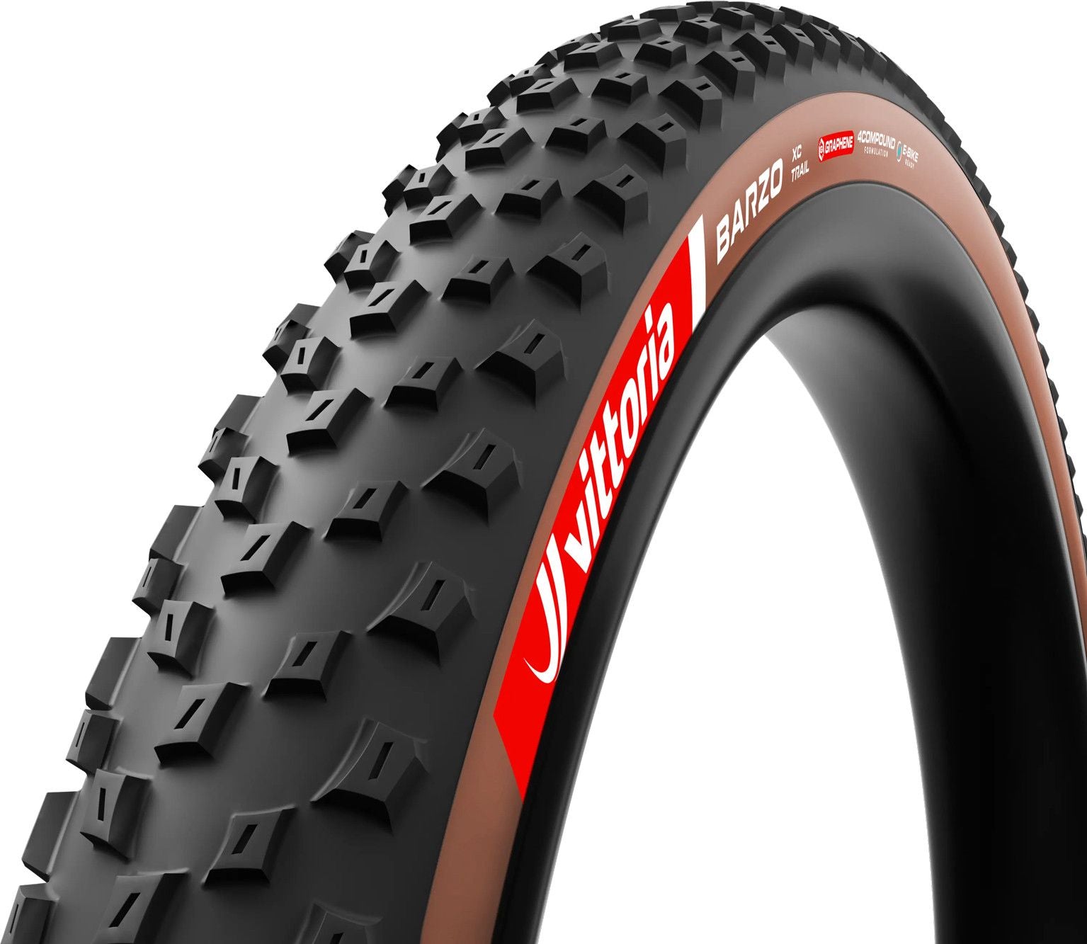Pneu VTT Vittoria Barzo XC Trail 29'' Tubeless Ready Souple Anti-Puncture Belt Graphene 4Compound Formulation Flancs Marrons