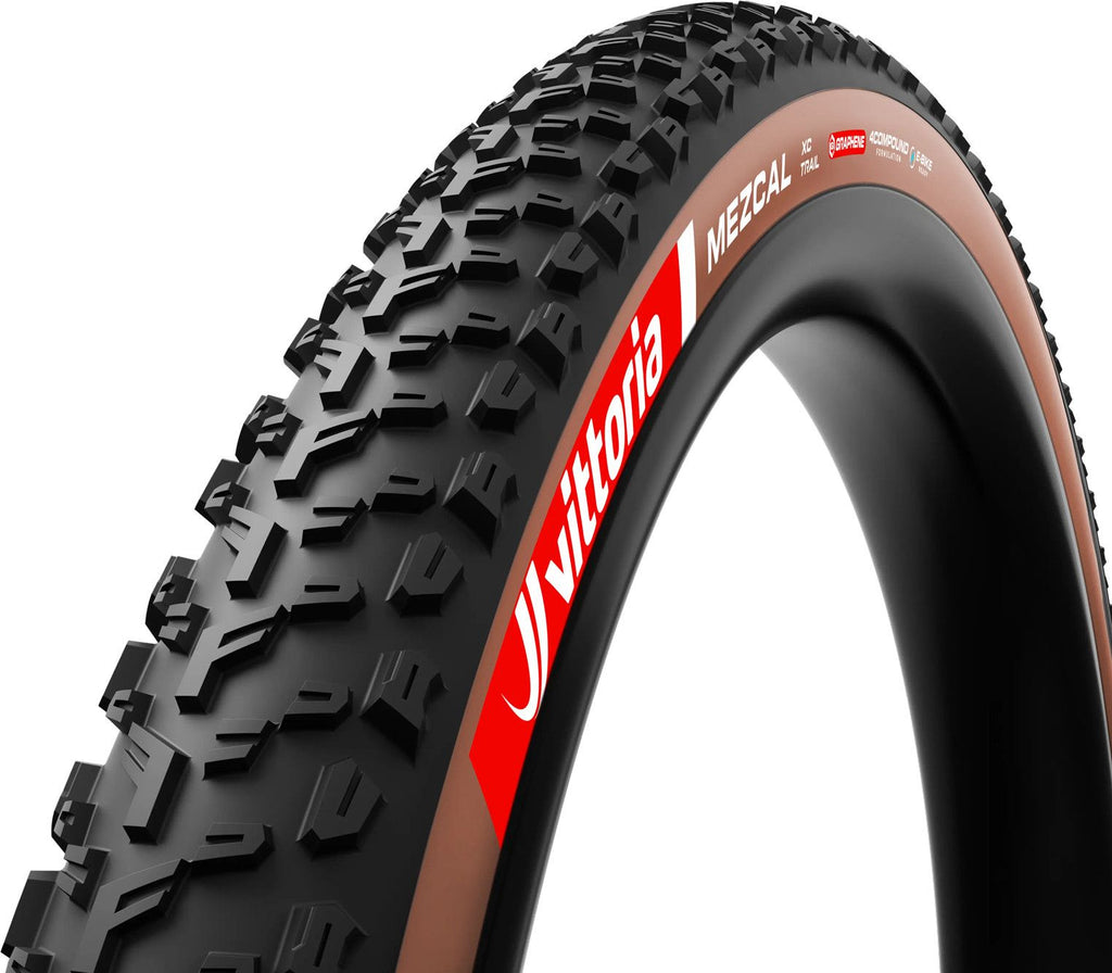 Pneu VTT Vittoria Mezcal XC Trail 29'' Tubeless Ready Souple Anti-Puncture Belt Graphene 4Compound Formulation Flancs Marrons