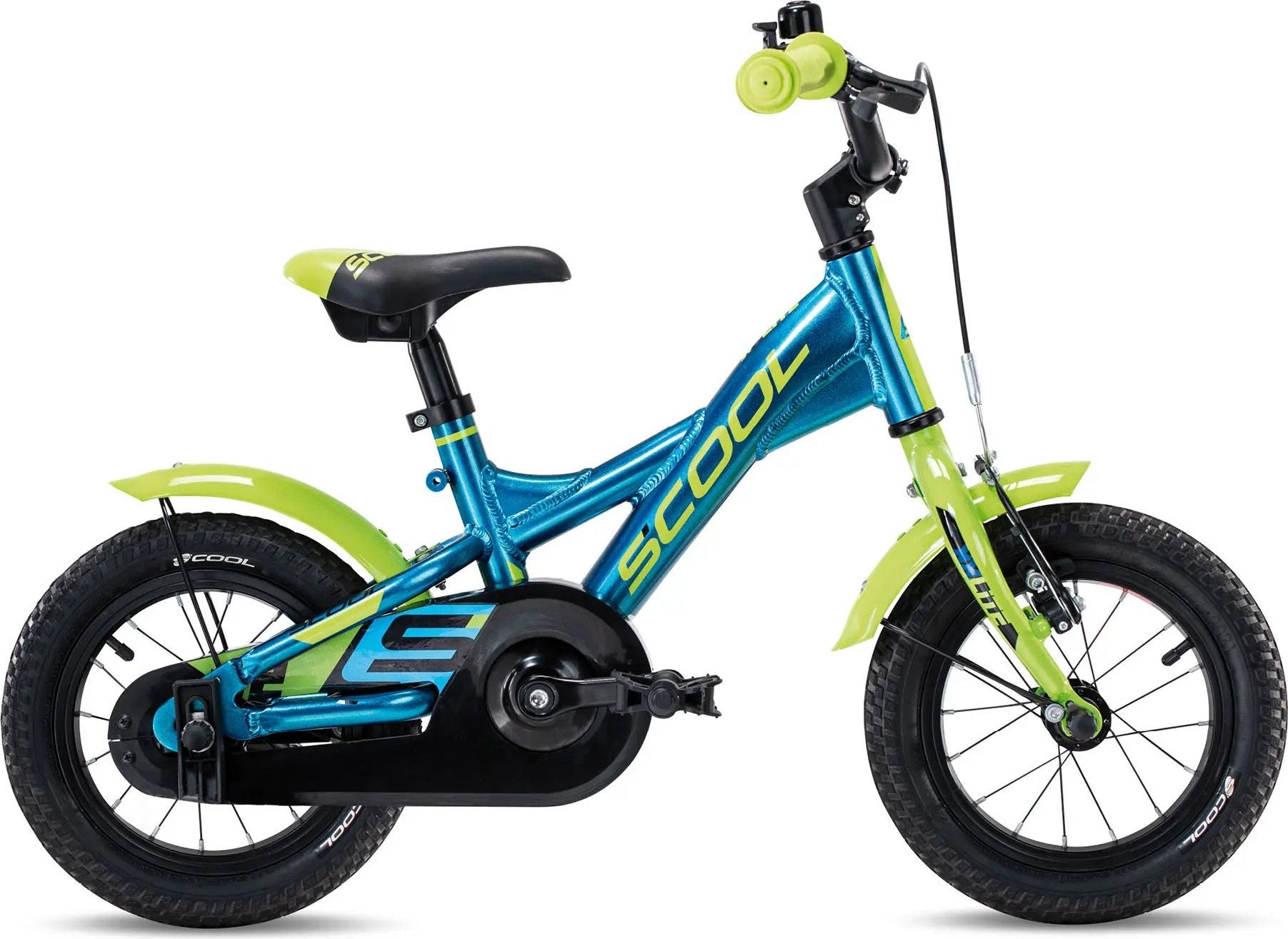 Vélo enfant S'COOL XXlite - 1 vitesse - Bleu/Citron vert